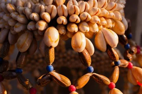 Bead crafts made from shellfish. Stock Photos