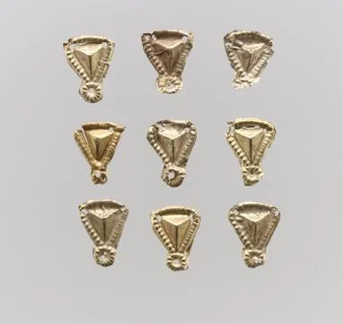 Bead ornaments, triangular, 57 1st half of the 5th century A.D. East German.. 库存照片