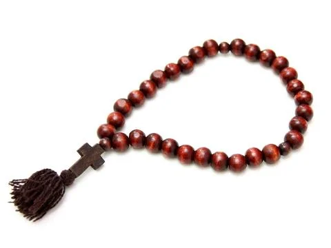 Bead-roll with wooden elements bead-roll with wooden elements isolated on ... Stock Photos