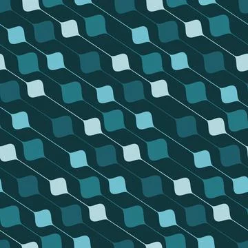 Bead on a string abstract art seamless pattern, monochrome emerald green mint Stock Illustration