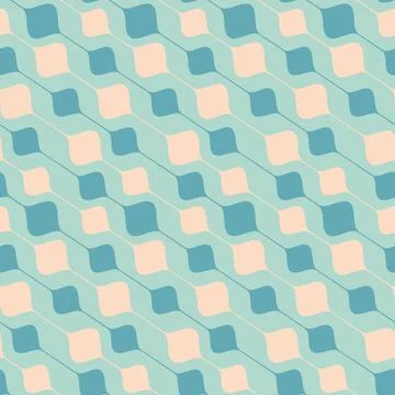 Bead on a string abstract art seamless pattern, pink green mint textile desig Stock Illustration