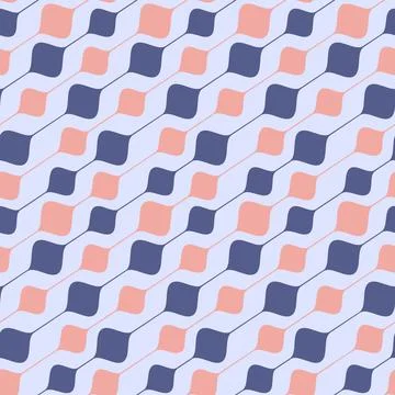 Bead on a string abstract art seamless pattern, purple pink textile design an Stock Illustration