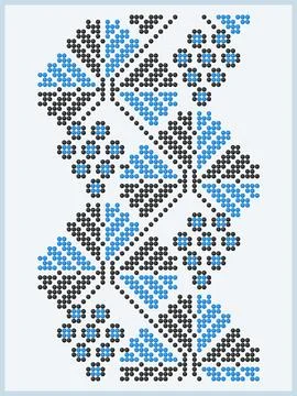Bead-Style Embroidery Pattern from Ukraine Illustrazione stock