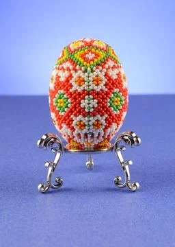 Bead Work on Egg Stock Photos