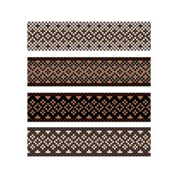 Beaded border design pattern brown color stripes. Stock Illustration