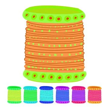 Beaded bracelet churi indian vector cartoon graphic Stockillustratie
