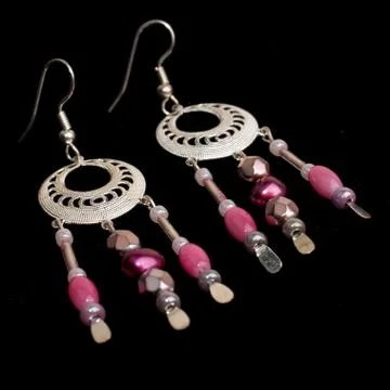 Beaded earrings Stock Photos