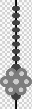 Beaded flower pendant is hanging on thin black cord in flat vector on Stock Illustration