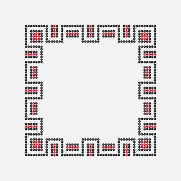 Beaded Geometric Frame Border Ornament Stock Illustration