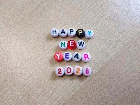 Beaded New Year Message in Rows Stock Photos