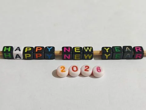 Beaded Stick Greeting for New Year Stock Photos