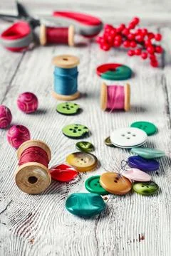 Beads and workmanship Stock Photos