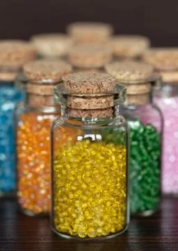 Beads in a bottle 스톡 사진