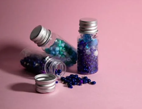 Beads in a bottle Stock Photos
