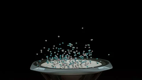 Beads bouncing on speaker in slow motion. Shot with Phantom Flex 4K camera. Stock Footage 162848598