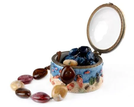 Beads in a box. Stock Photos