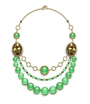 Beads from chrysoprase Stock Illustration