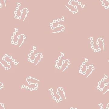 Beads decoration line vector seamless pattern 스톡 일러스트