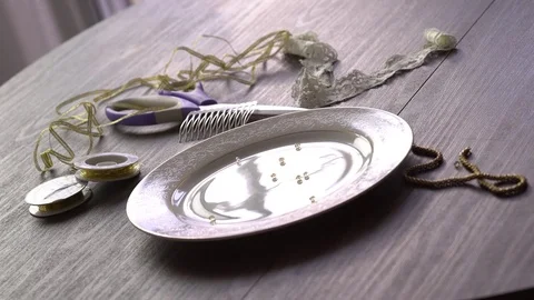 Beads for embroidery Stock Footage 76749112