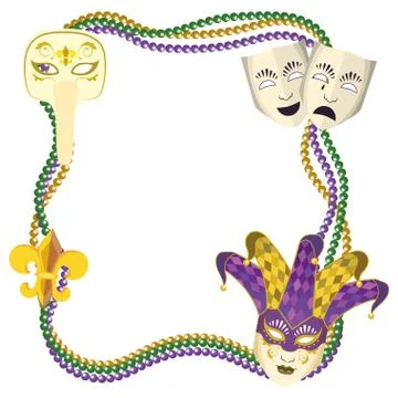Beads mardi gras frame Stock-Illustration