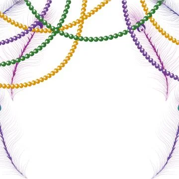 Beads mardi gras frame Stock-Illustration