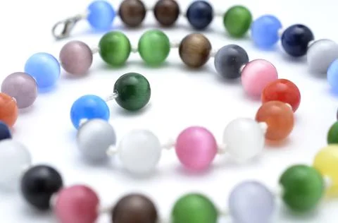 Beads from natural stones isolated Stock Photos