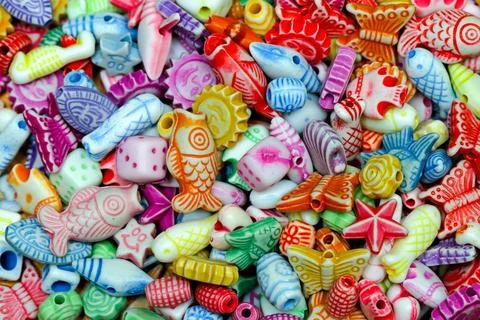 Beads pattern Multi color background made from plastic beads Copyright: xZ... Stock Photos