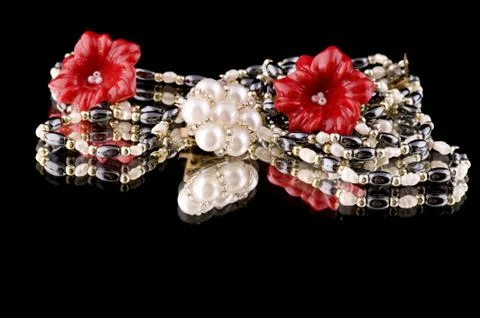 Beads from sea shell Stock Photos