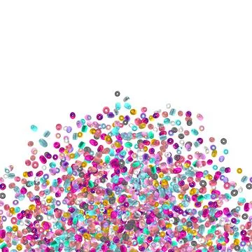 Beads. Sequins. Jewelry making. Glass beads. Rhinestones. Stock-Illustration