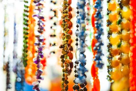 Beads of stone hang Stock Photos