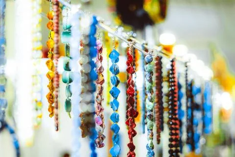 Beads of stone hang Stock Photos