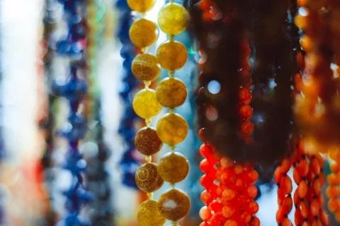 Beads of stone hang Stock Photos