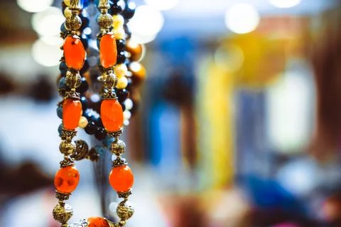 Beads of stone hang Stock Photos