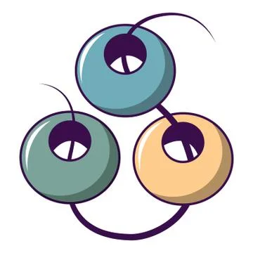 Beads on a string icon, cartoon style Stock Illustration