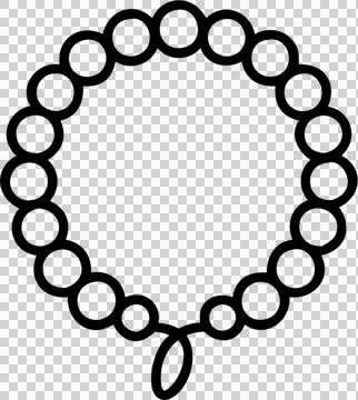 Beads string in outline icon style, art and design theme. Stock Illustration