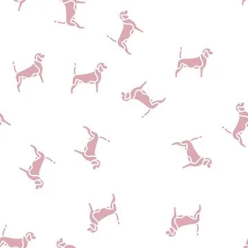 Beagle dog glyph seamless pattern Stock Illustration