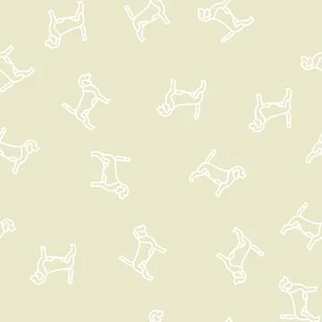 Beagle dog line seamless pattern Stock Illustration