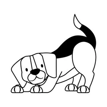 Beagle dog pet on white background Illustrazione stock