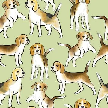 Beagle dog seamless Illustrazione stock