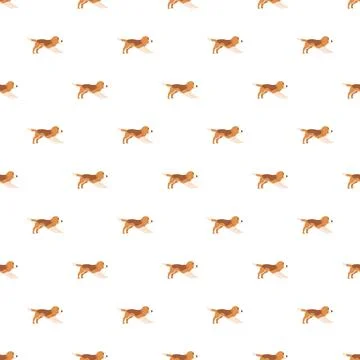 Beagle dog seamless pattern repeating background design Stock Illustration