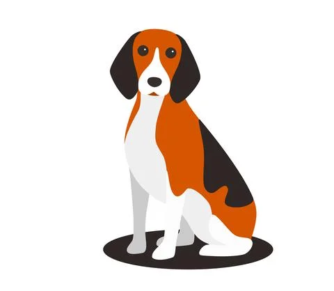 Beagle, dog sitting flat icon design, vector illustration Stock Illustration