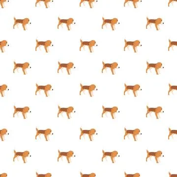 Beagle dogs cartoon pattern creating textile background print Stock Illustration