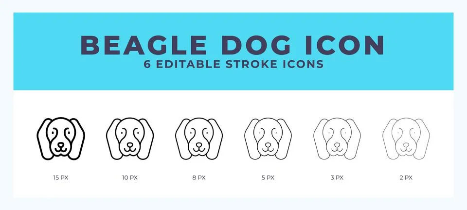 Beagle line icon. For web. And mobile app. Vector illustration. Stock Illustration