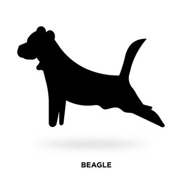Beagle silhouette Stock Illustration