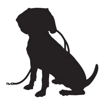 Beagle Silhouette Leash Stock Illustration