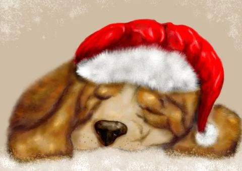 Beagle sleeping Stock Illustration