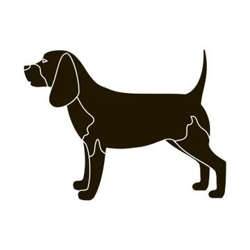 Beagle vector icon in black style for web 스톡 일러스트