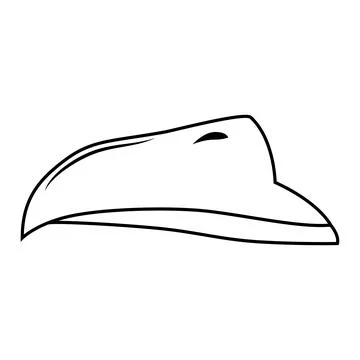 Beak of bird vector design. Outline illustration isolated on white background Stock Illustration