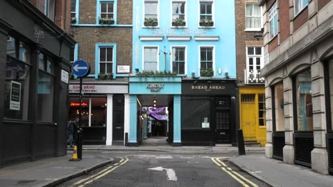 Beak Street looking down into Kingly Court with people walking past Stock Footage 143202604