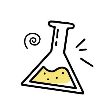 Beaker clipart doodle. Vector illustration in line Stock Illustration